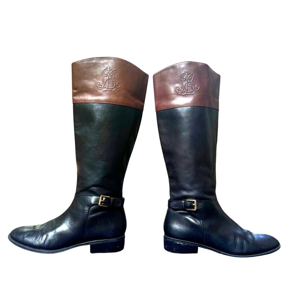 Lauren Ralph Lauren Madisen Leather Riding Boots 8B